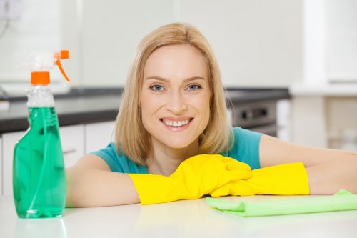 Professional carpet cleaner in W10 checking surfaces before treatment