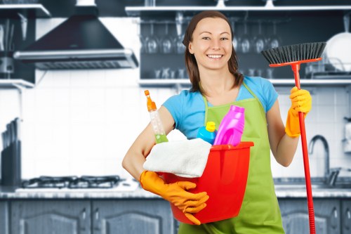 Local hard floor cleaning team working in a W10 home or office