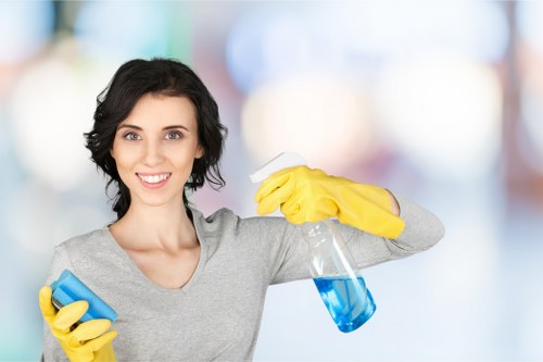 Office cleaning team working in a west London commercial property
