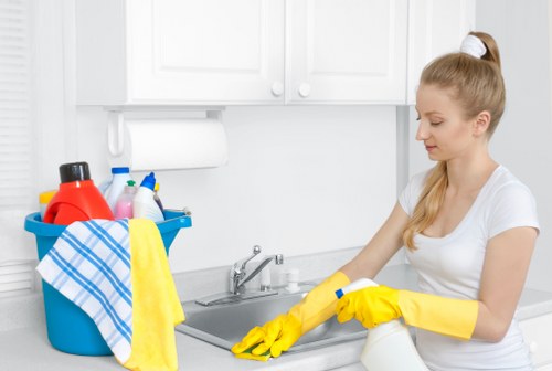Local cleaners working in a W10 flat with access challenges